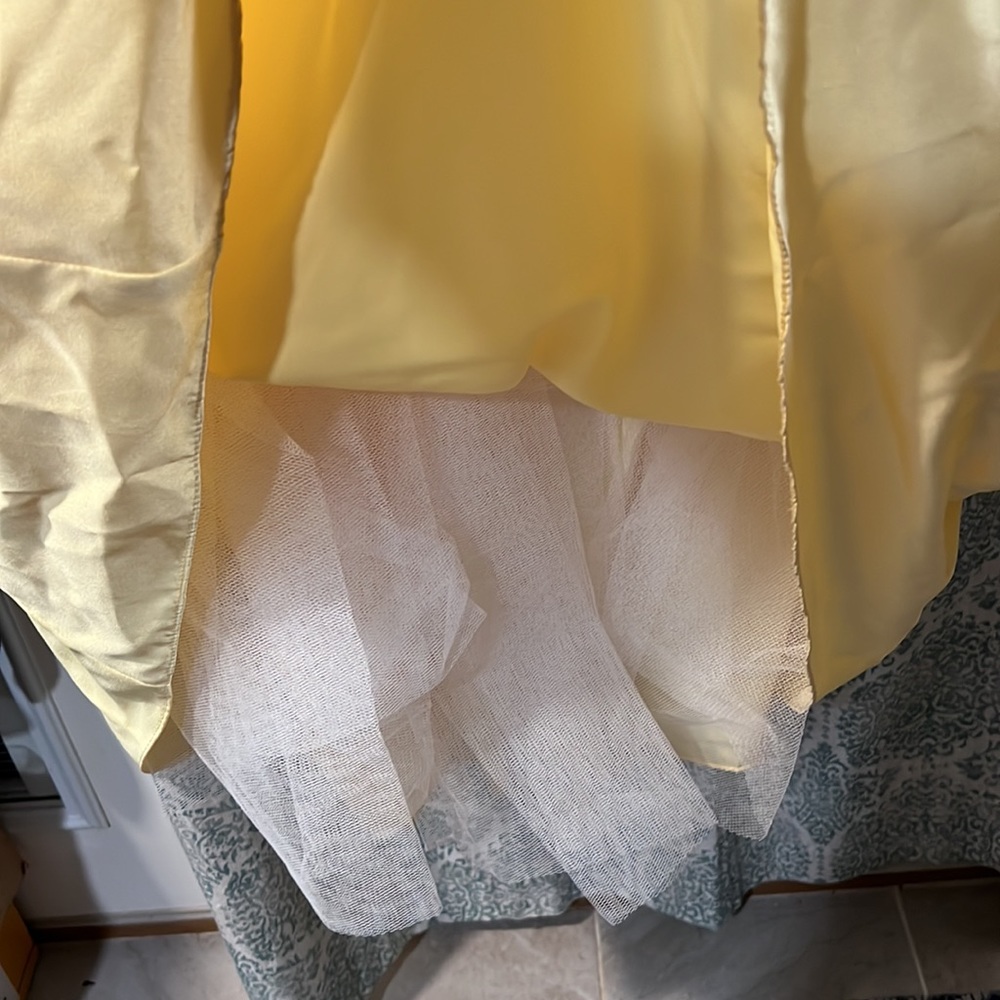 Davids Bridal Golden Yellow Gown Prom Homecoming Dress - Picture 6 of 13